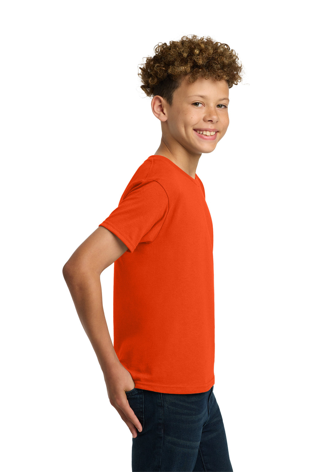 Gildan - Youth Heavy Cotton 100% Cotton T-Shirt. 5000B - Orange - side