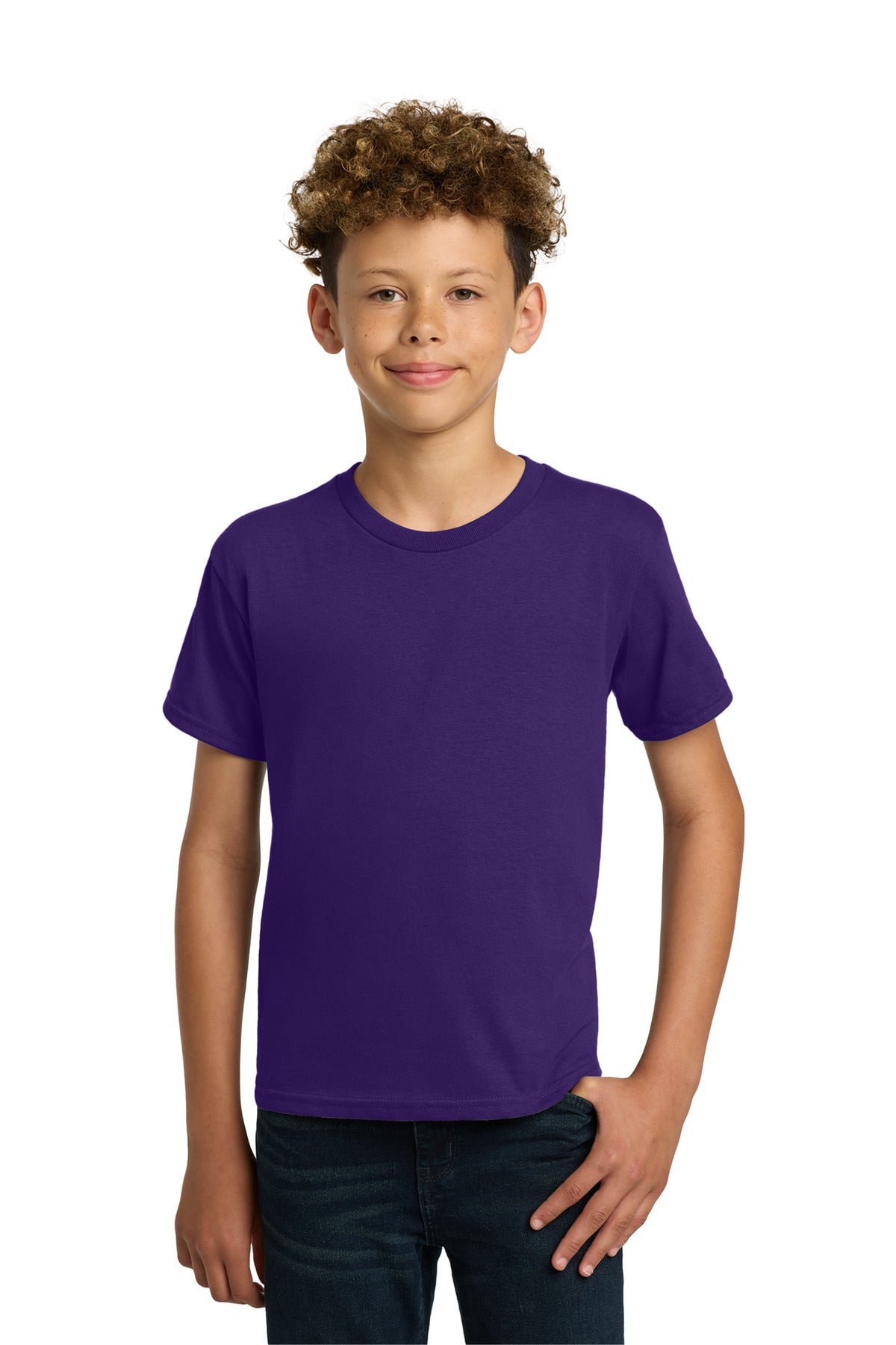 Gildan - Youth Heavy Cotton 100% Cotton T-Shirt. 5000B - Purple - front