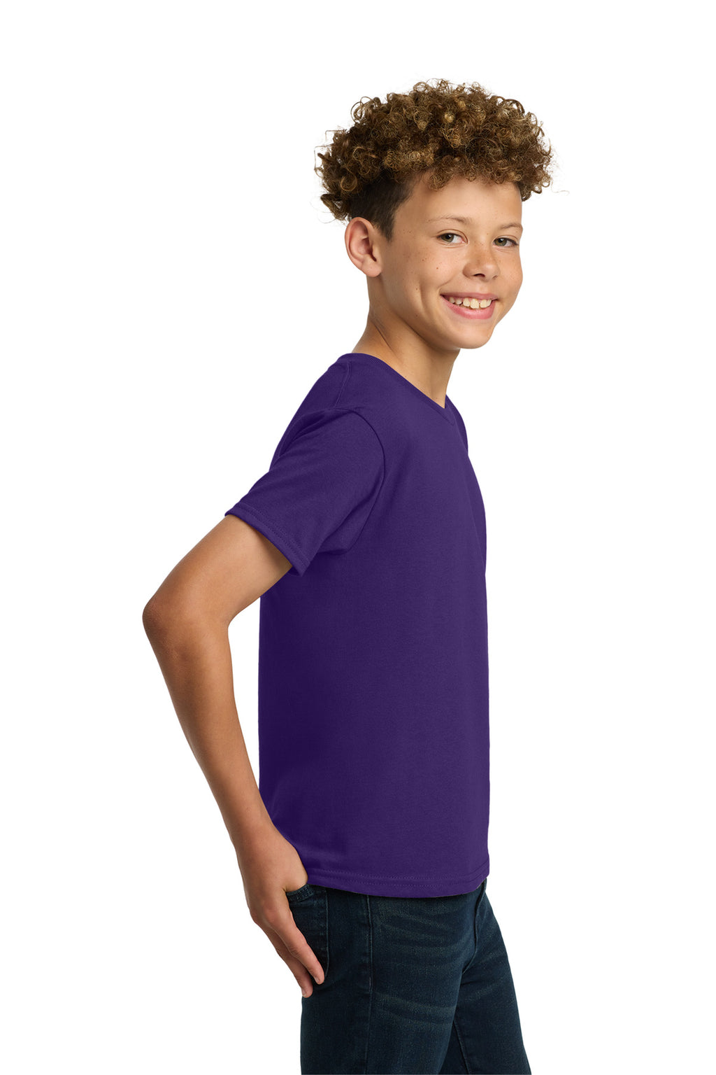 Gildan - Youth Heavy Cotton 100% Cotton T-Shirt. 5000B - Purple - side