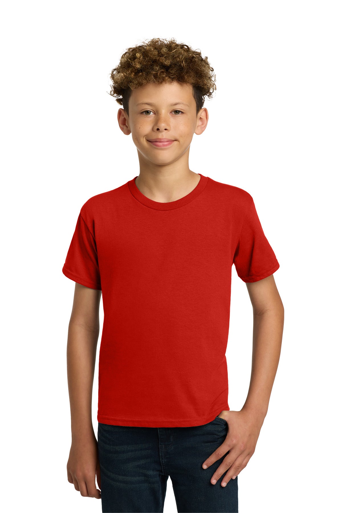Gildan - Youth Heavy Cotton 100% Cotton T-Shirt. 5000B - Red - front