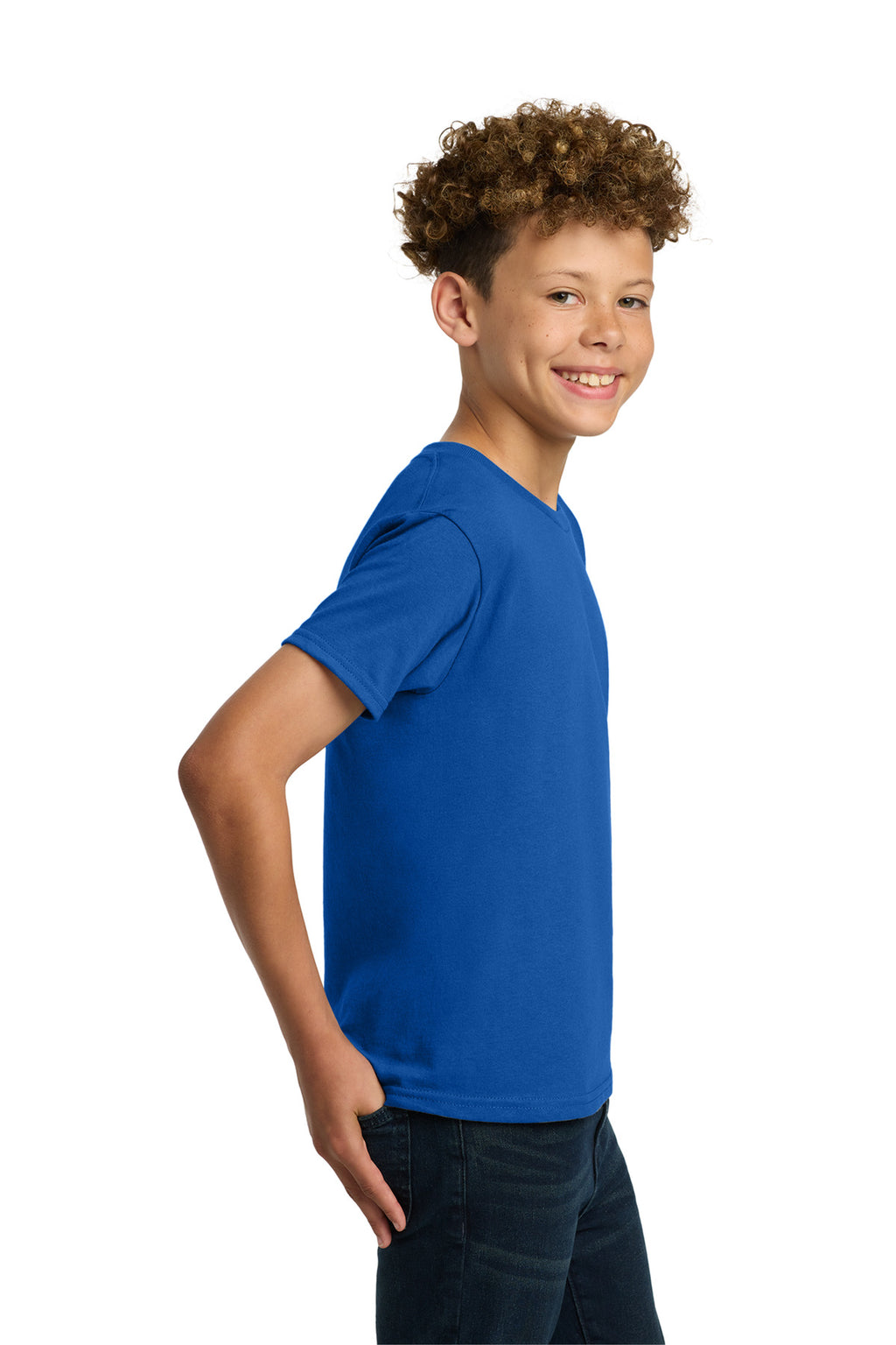Gildan - Youth Heavy Cotton 100% Cotton T-Shirt. 5000B - Royal - side