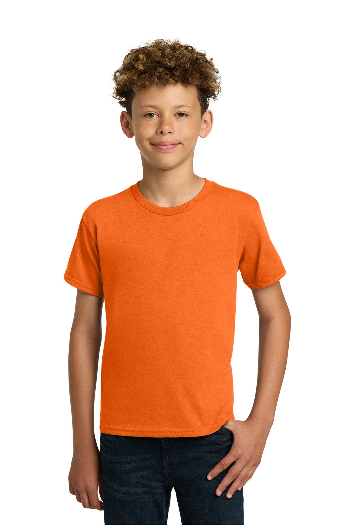 Gildan - Youth Heavy Cotton 100% Cotton T-Shirt. 5000B - S. Orange - front