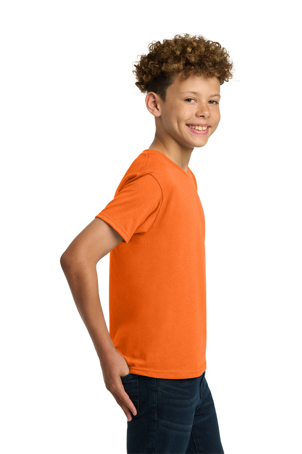 Gildan - Youth Heavy Cotton 100% Cotton T-Shirt. 5000B - S. Orange - side