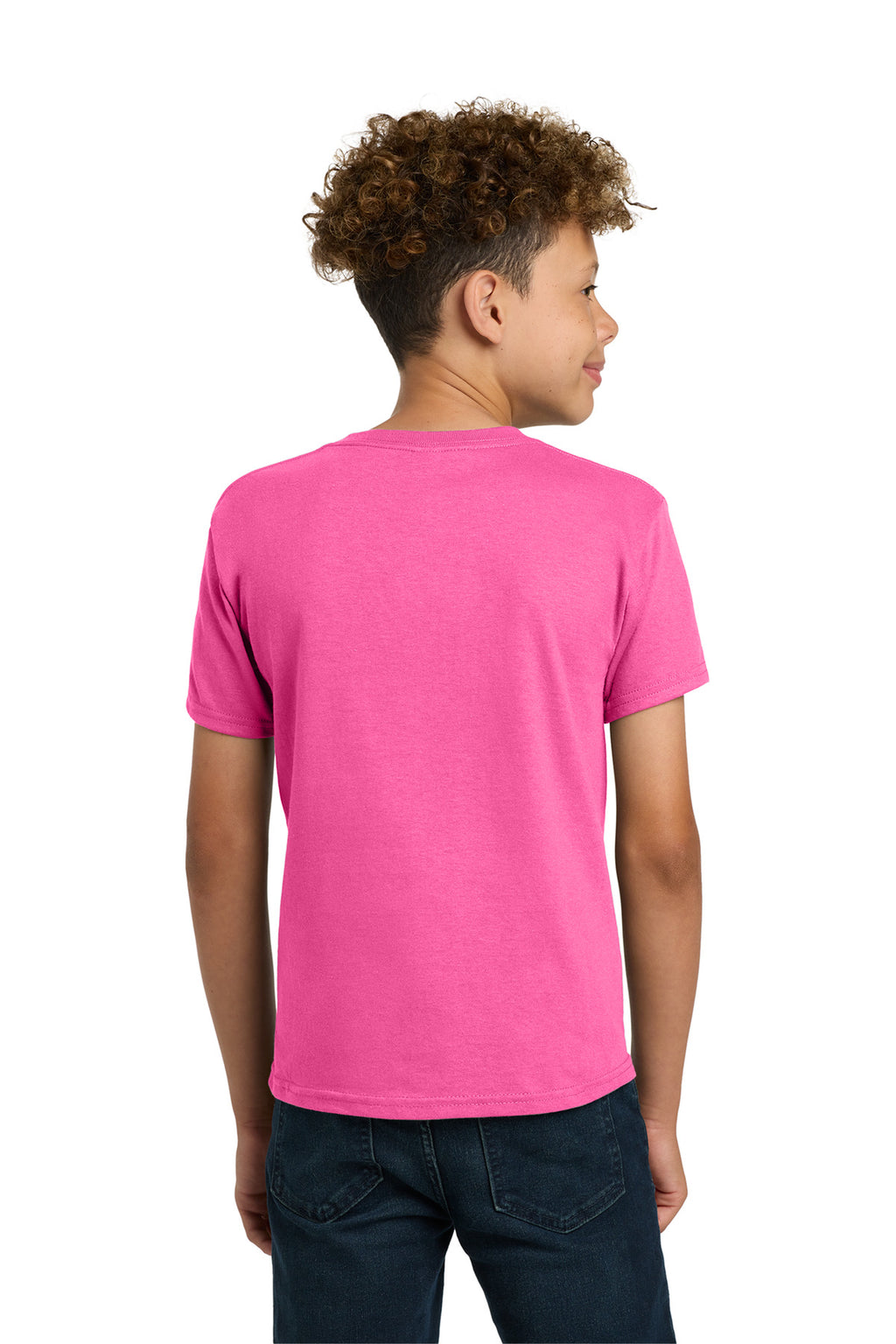 Gildan - Youth Heavy Cotton 100% Cotton T-Shirt. 5000B - Safety Pink - back