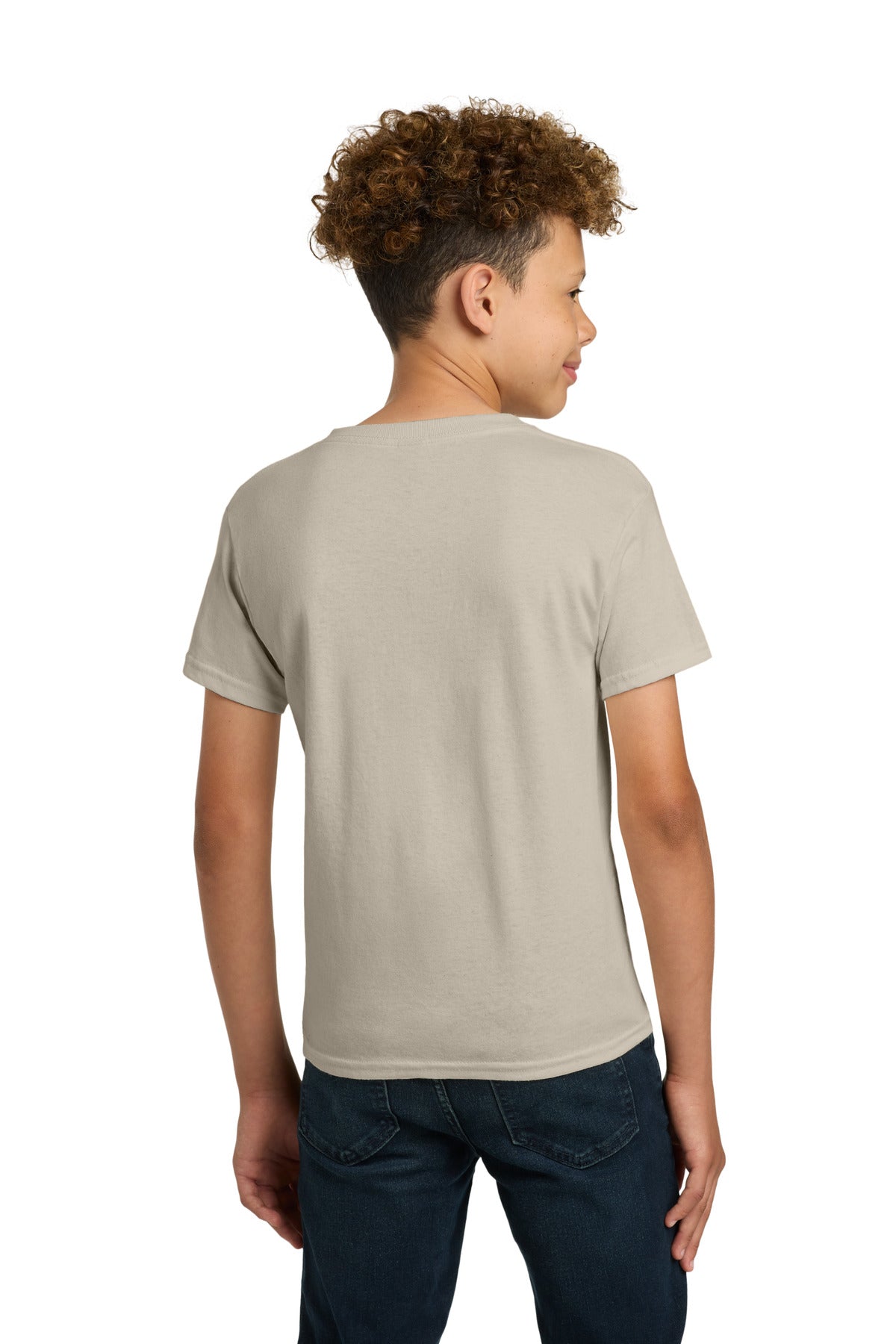 Gildan - Youth Heavy Cotton 100% Cotton T-Shirt. 5000B - Sand - back