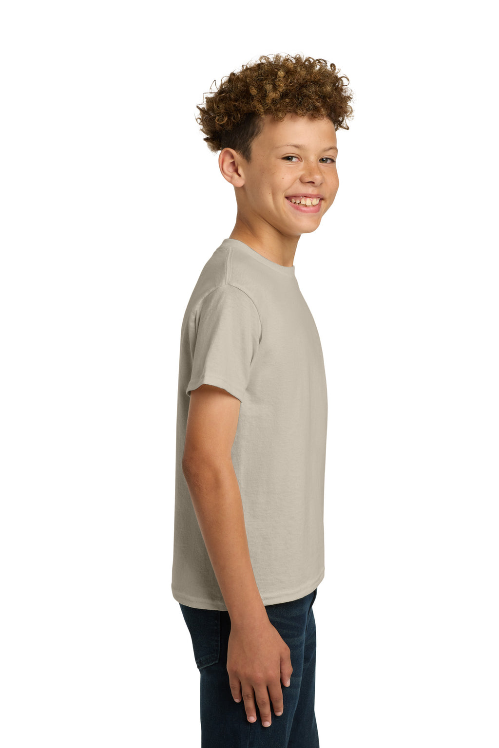 Gildan - Youth Heavy Cotton 100% Cotton T-Shirt. 5000B - Sand - side