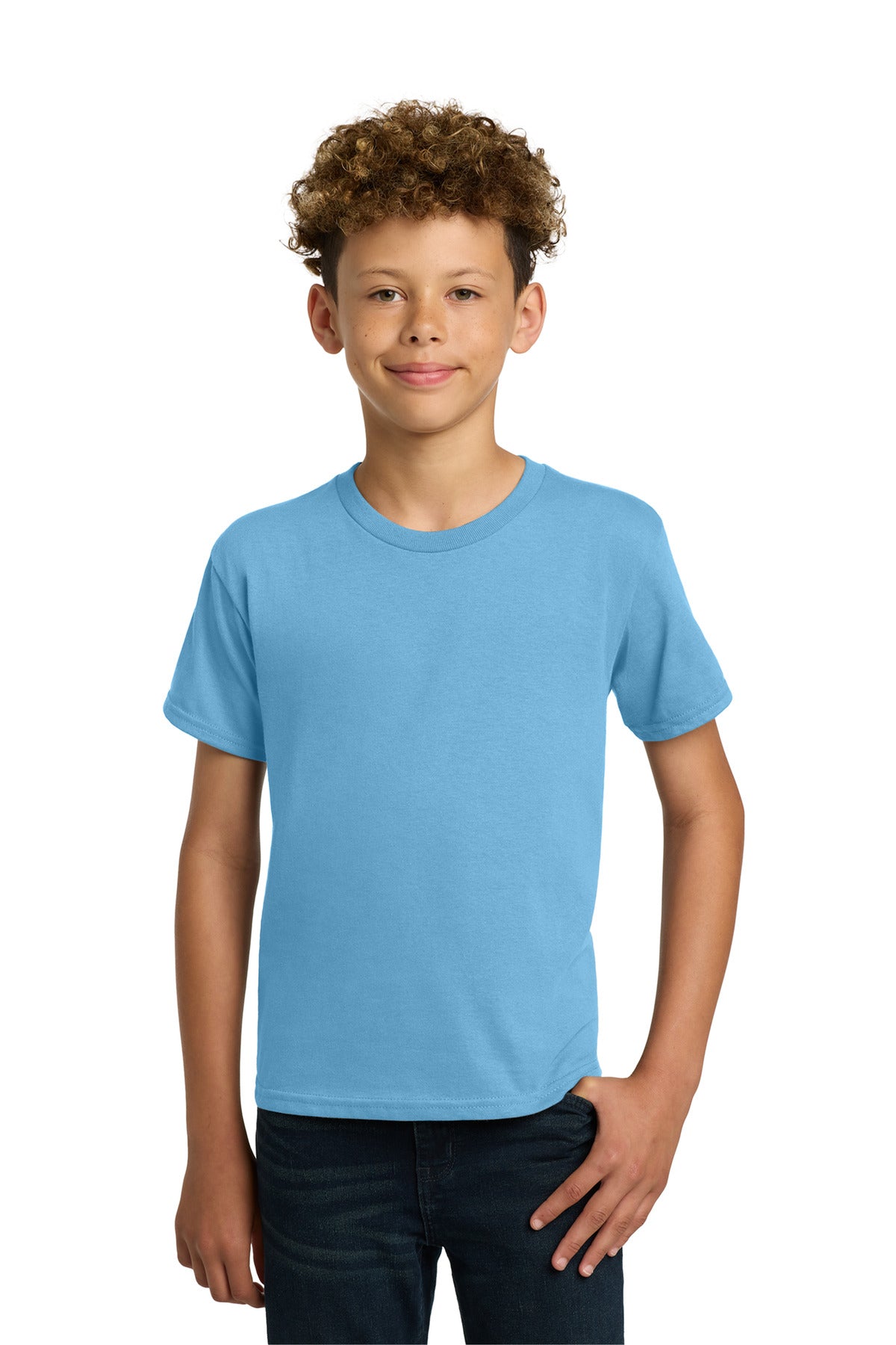 Gildan - Youth Heavy Cotton 100% Cotton T-Shirt. 5000B - Sky - front