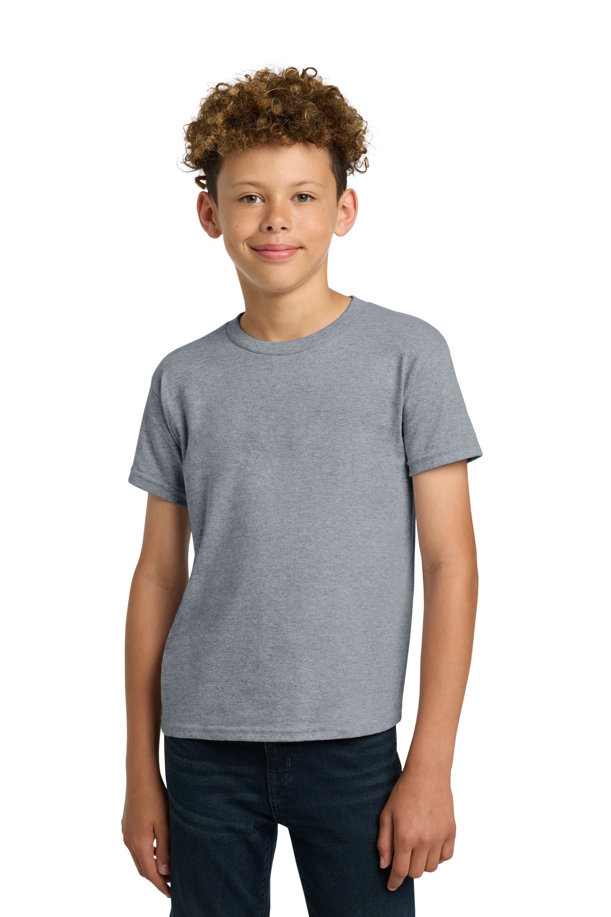 Gildan - Youth Heavy Cotton 100% Cotton T-Shirt. 5000B - Sport Grey - front