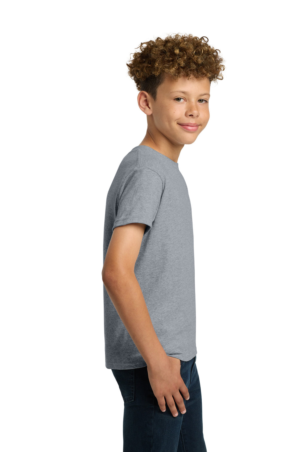 Gildan - Youth Heavy Cotton 100% Cotton T-Shirt. 5000B - Sport Grey - side
