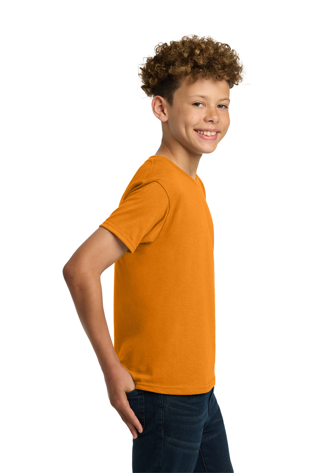 Gildan - Youth Heavy Cotton 100% Cotton T-Shirt. 5000B - Tennessee Orange - side