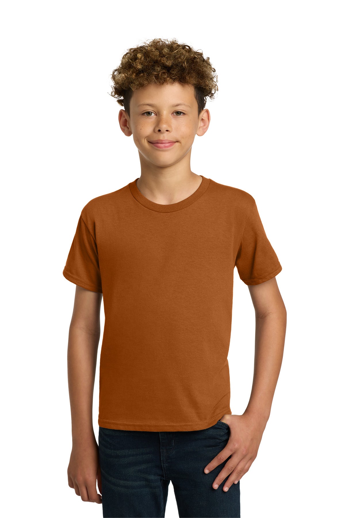 Gildan - Youth Heavy Cotton 100% Cotton T-Shirt. 5000B - Texas Orange - front