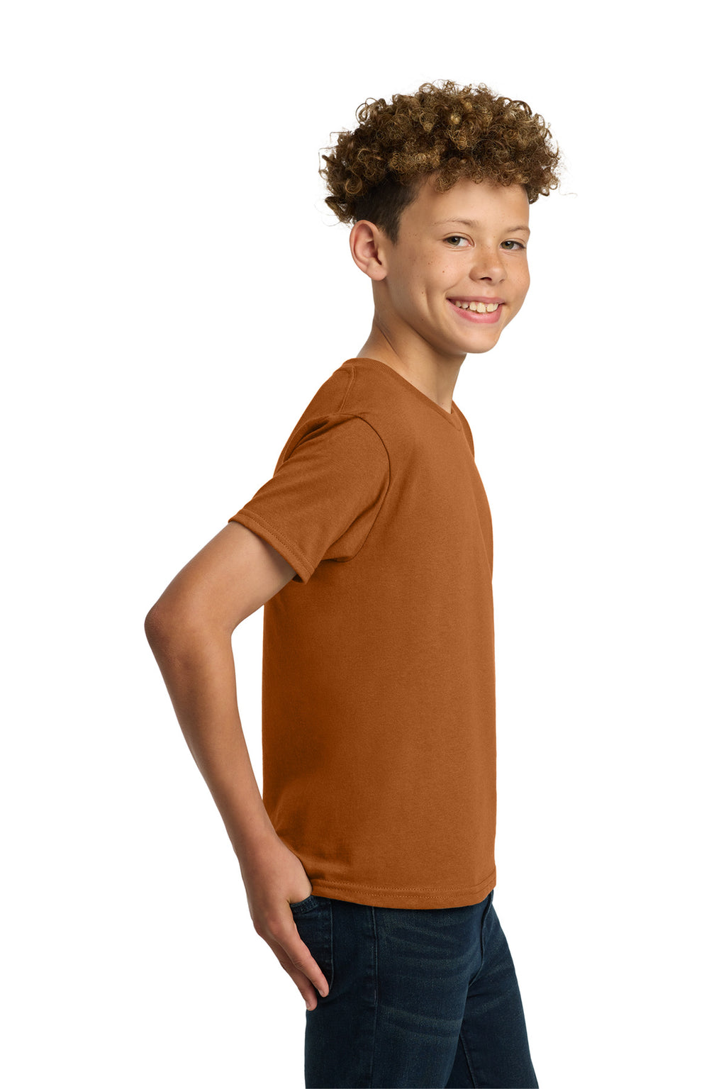 Gildan - Youth Heavy Cotton 100% Cotton T-Shirt. 5000B - Texas Orange - side