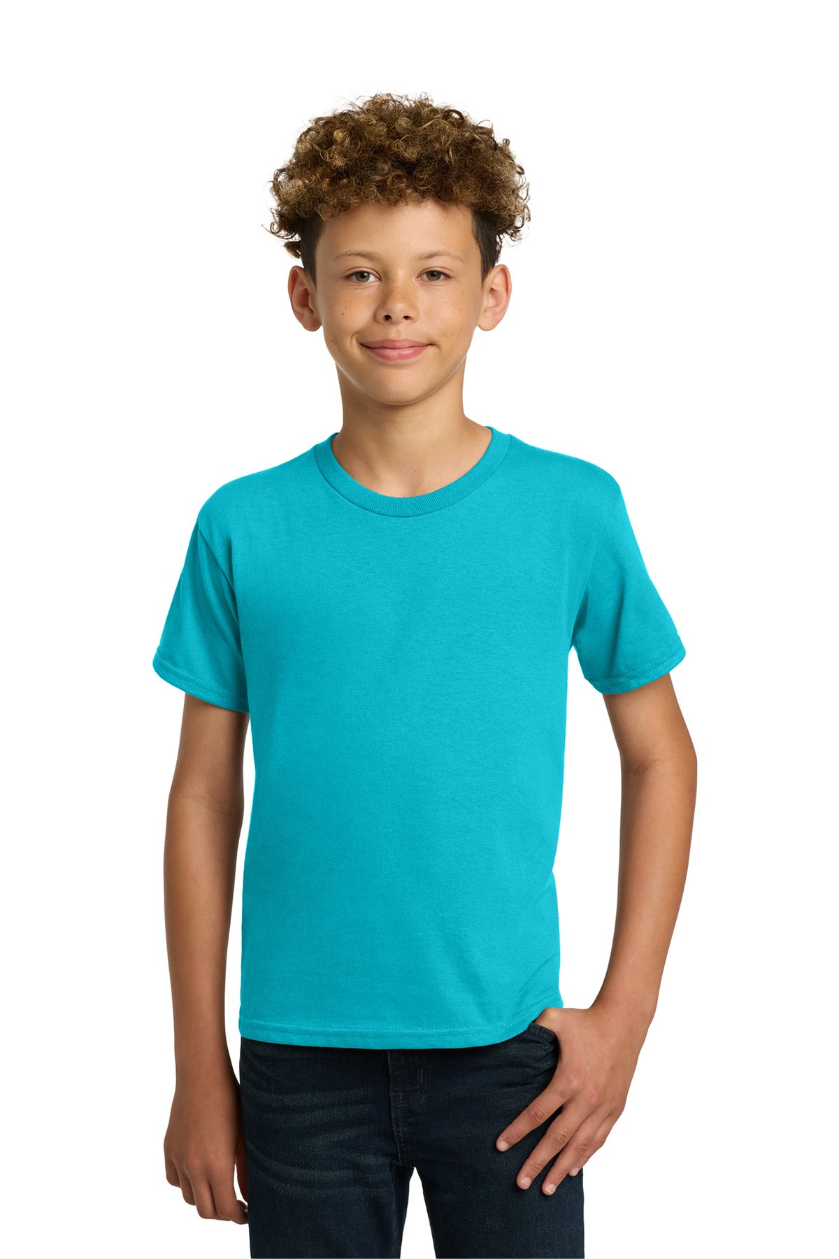Gildan - Youth Heavy Cotton 100% Cotton T-Shirt. 5000B - Tropical Blue - front