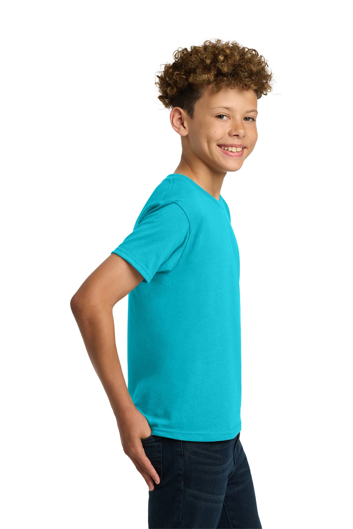 Gildan - Youth Heavy Cotton 100% Cotton T-Shirt. 5000B - Tropical Blue - side