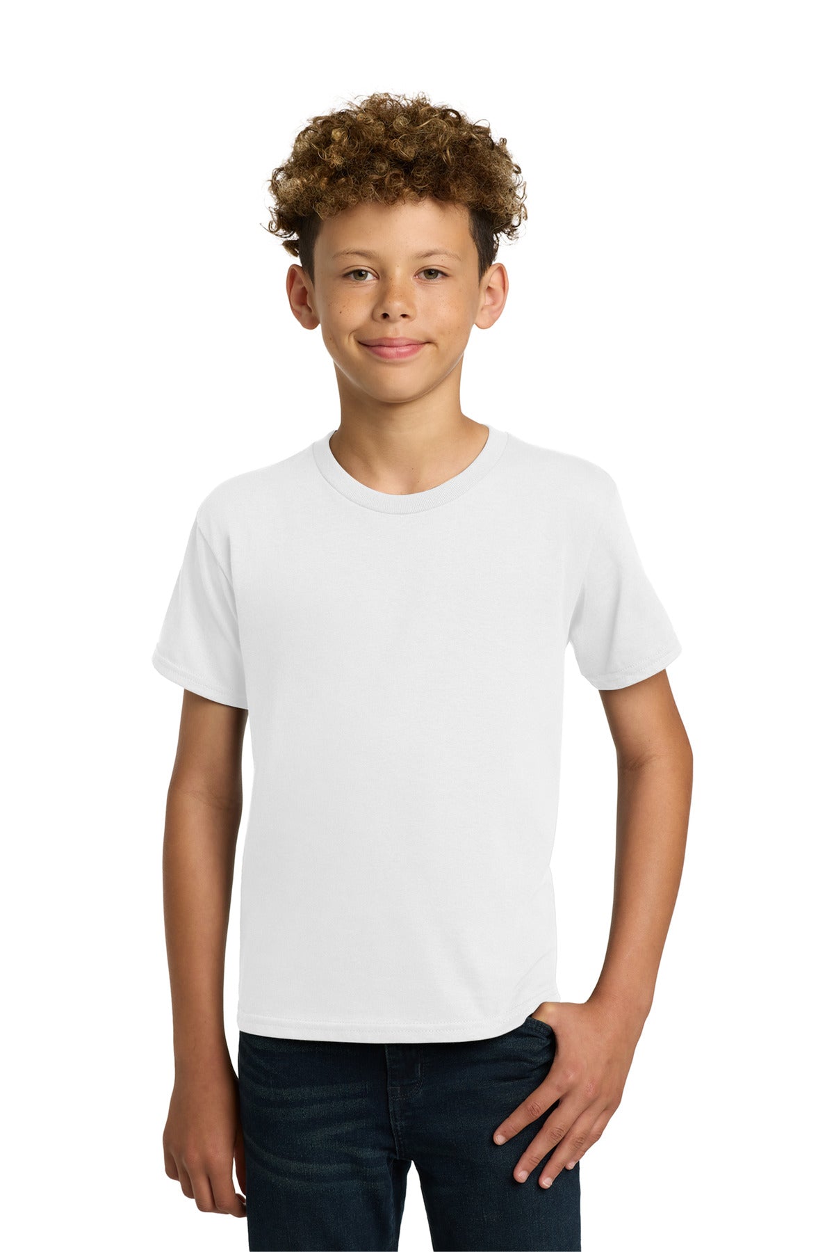 Gildan - Youth Heavy Cotton 100% Cotton T-Shirt. 5000B - White - front