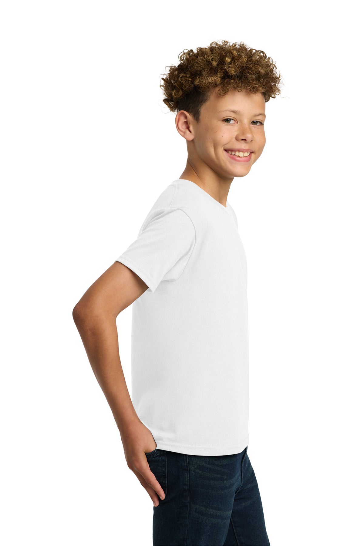 Gildan - Youth Heavy Cotton 100% Cotton T-Shirt. 5000B - White - side