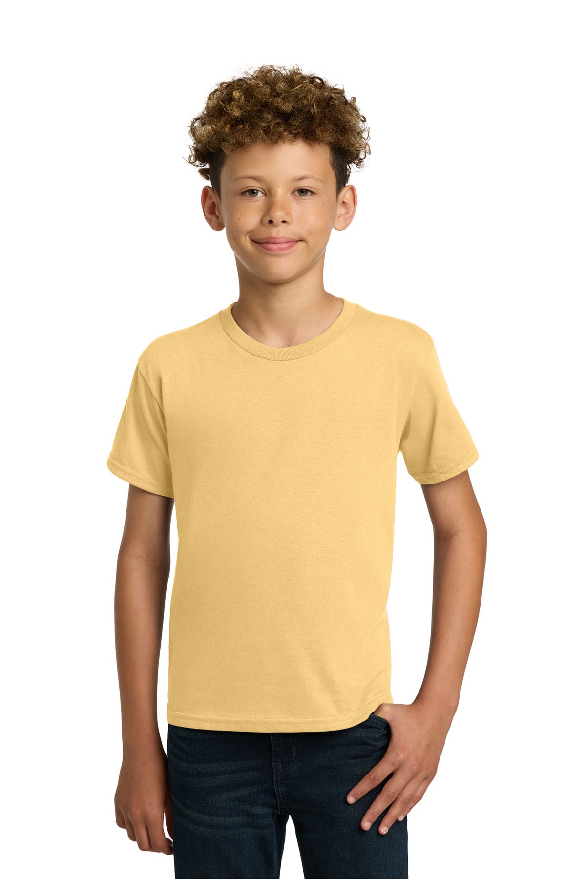 Gildan - Youth Heavy Cotton 100% Cotton T-Shirt. 5000B - Yellow Haze - front