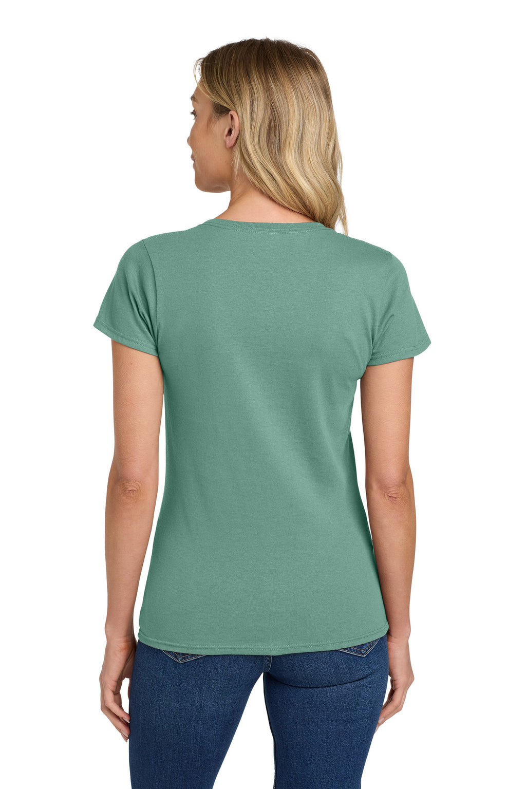 Gildan Women's Heavy Cotton 100% Cotton T-Shirt. 5000L - Aquatic - back