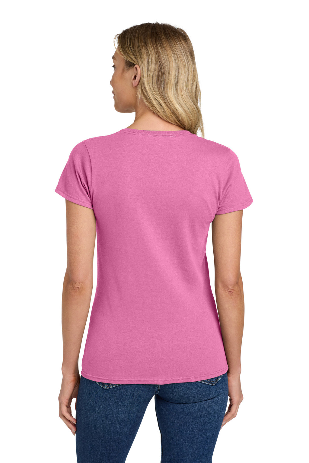 Gildan Women's Heavy Cotton 100% Cotton T-Shirt. 5000L - Azalea - back