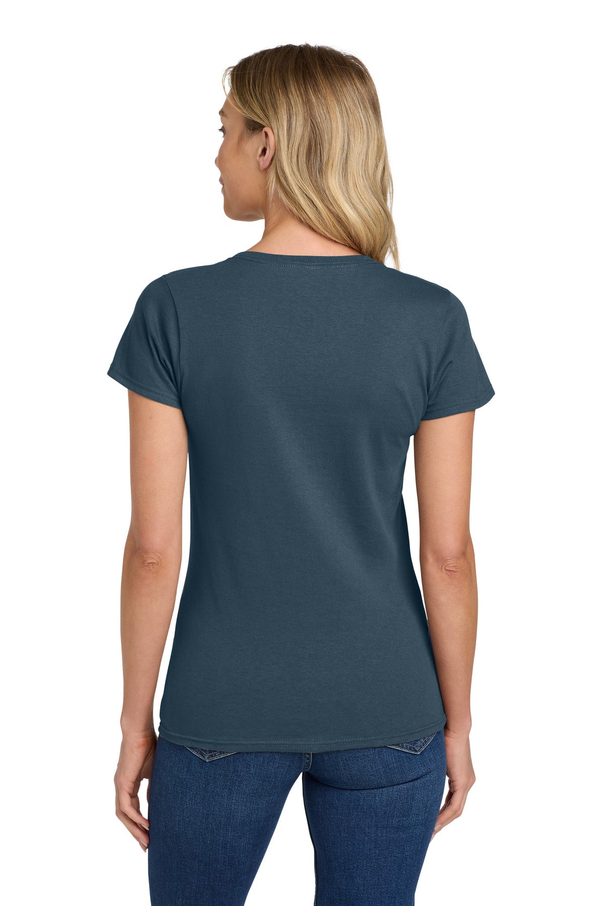 Gildan Women's Heavy Cotton 100% Cotton T-Shirt. 5000L - Blue Dusk - back