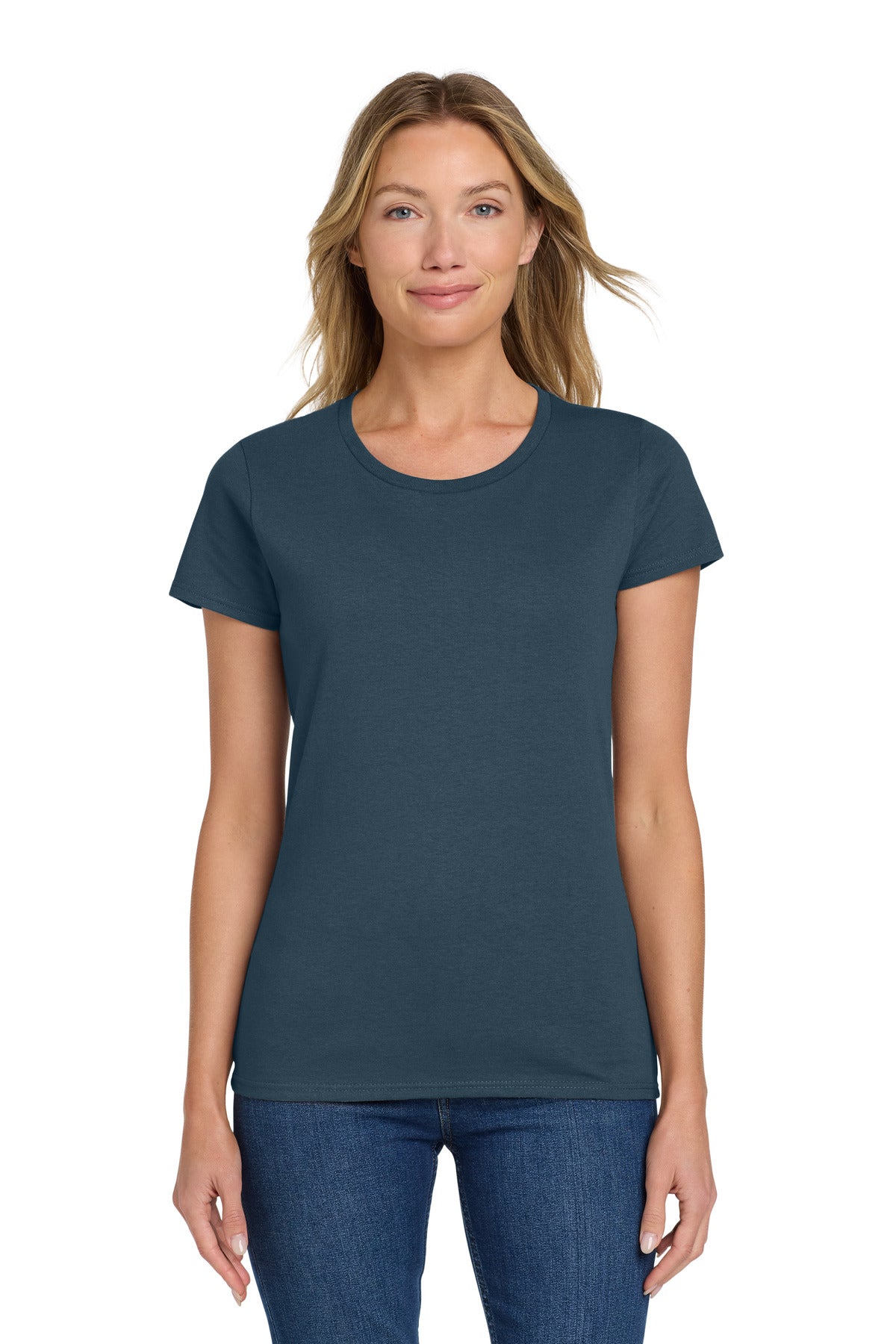 Gildan Women's Heavy Cotton 100% Cotton T-Shirt. 5000L - Blue Dusk - front