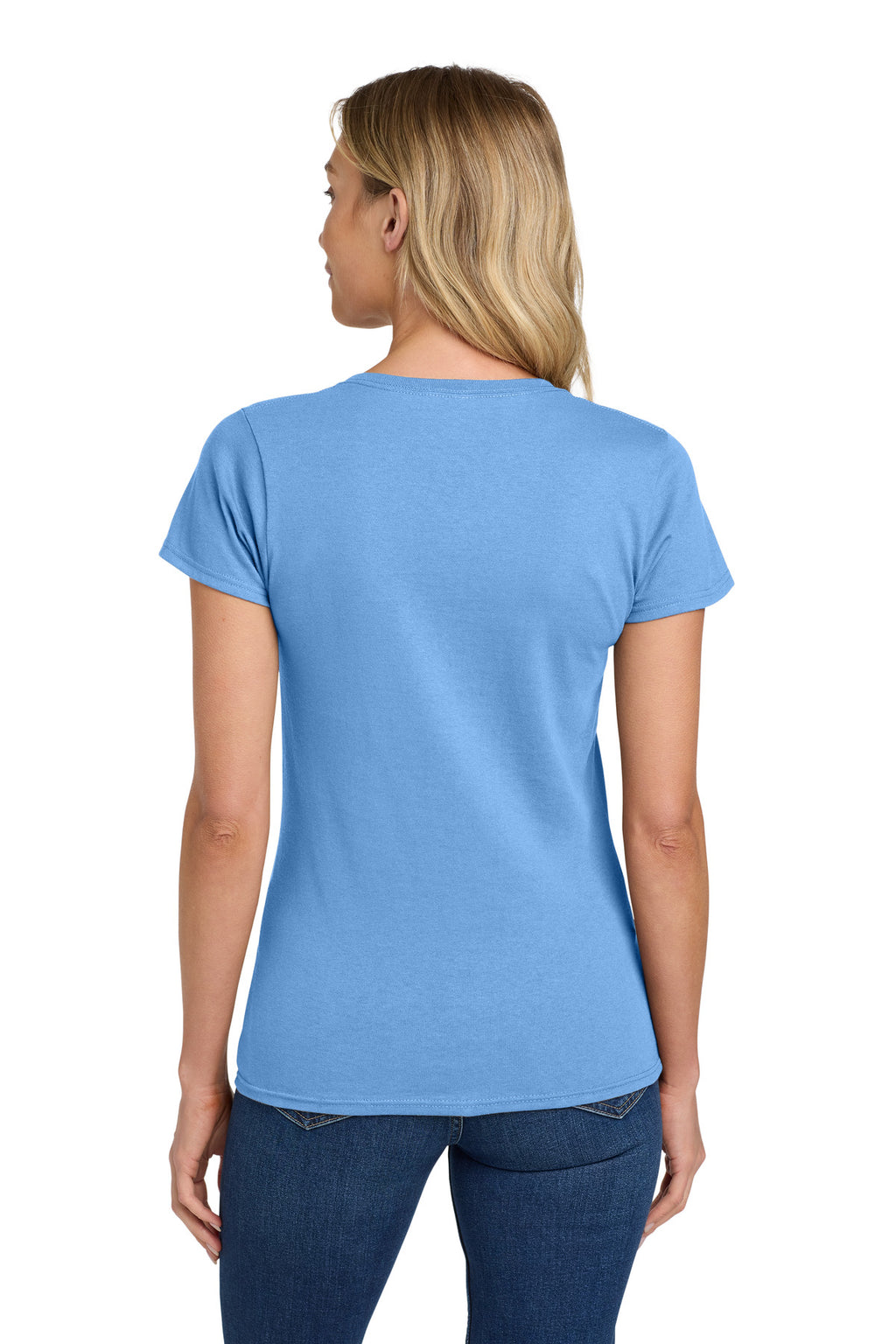 Gildan Women's Heavy Cotton 100% Cotton T-Shirt. 5000L - Carolina Blue - back