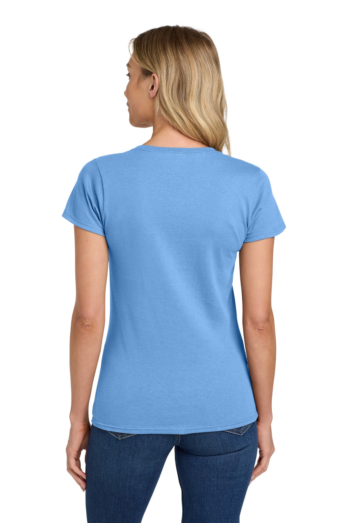 Gildan Women's Heavy Cotton 100% Cotton T-Shirt. 5000L - Carolina Blue - back