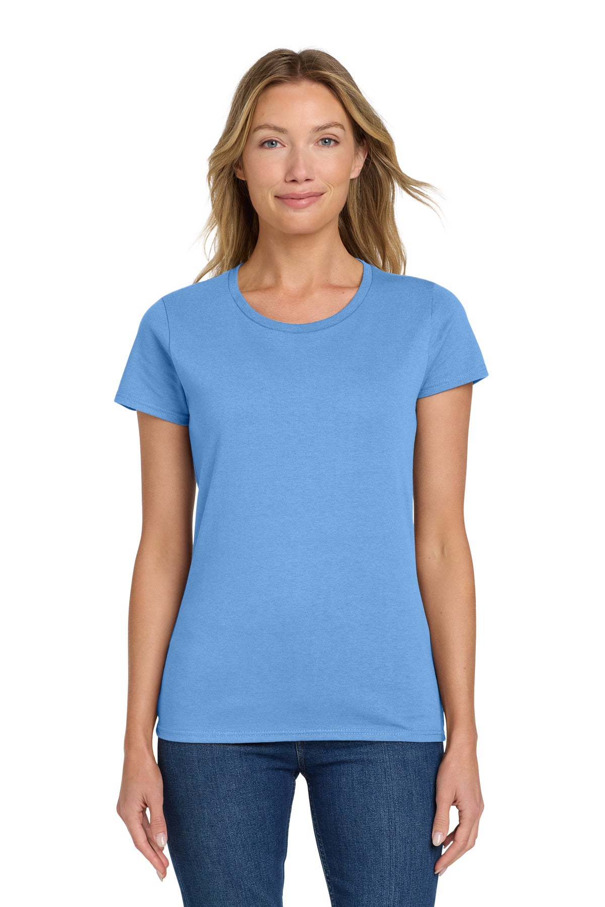 Gildan Women's Heavy Cotton 100% Cotton T-Shirt. 5000L - Carolina Blue - front