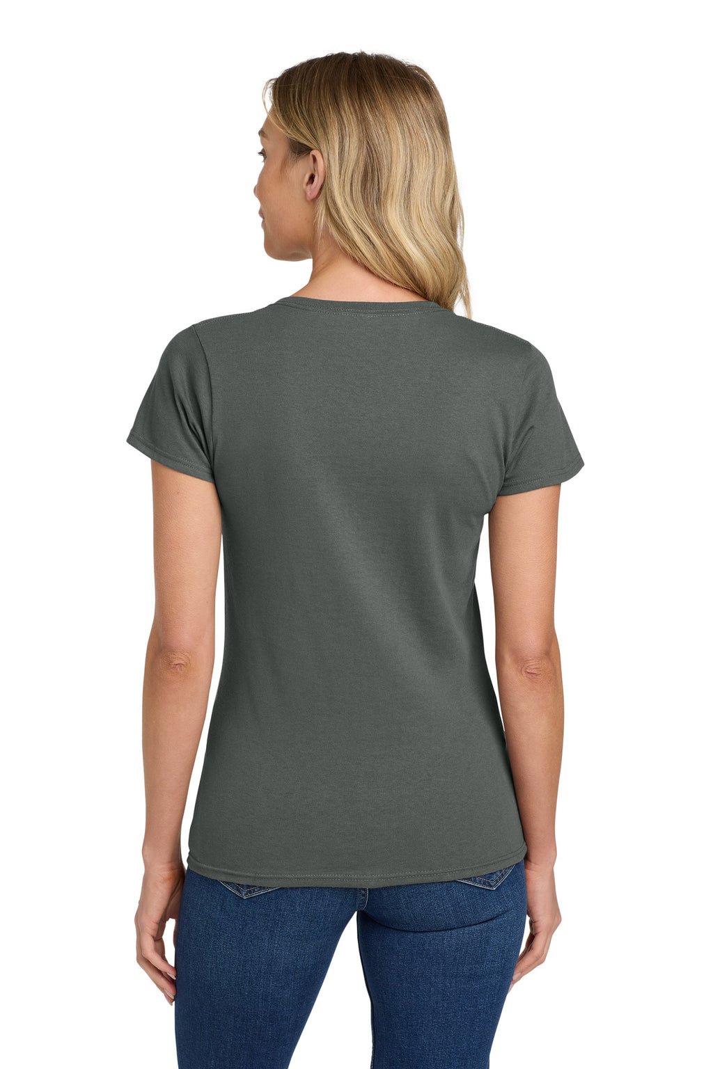 Gildan Women's Heavy Cotton 100% Cotton T-Shirt. 5000L - Charcoal - back