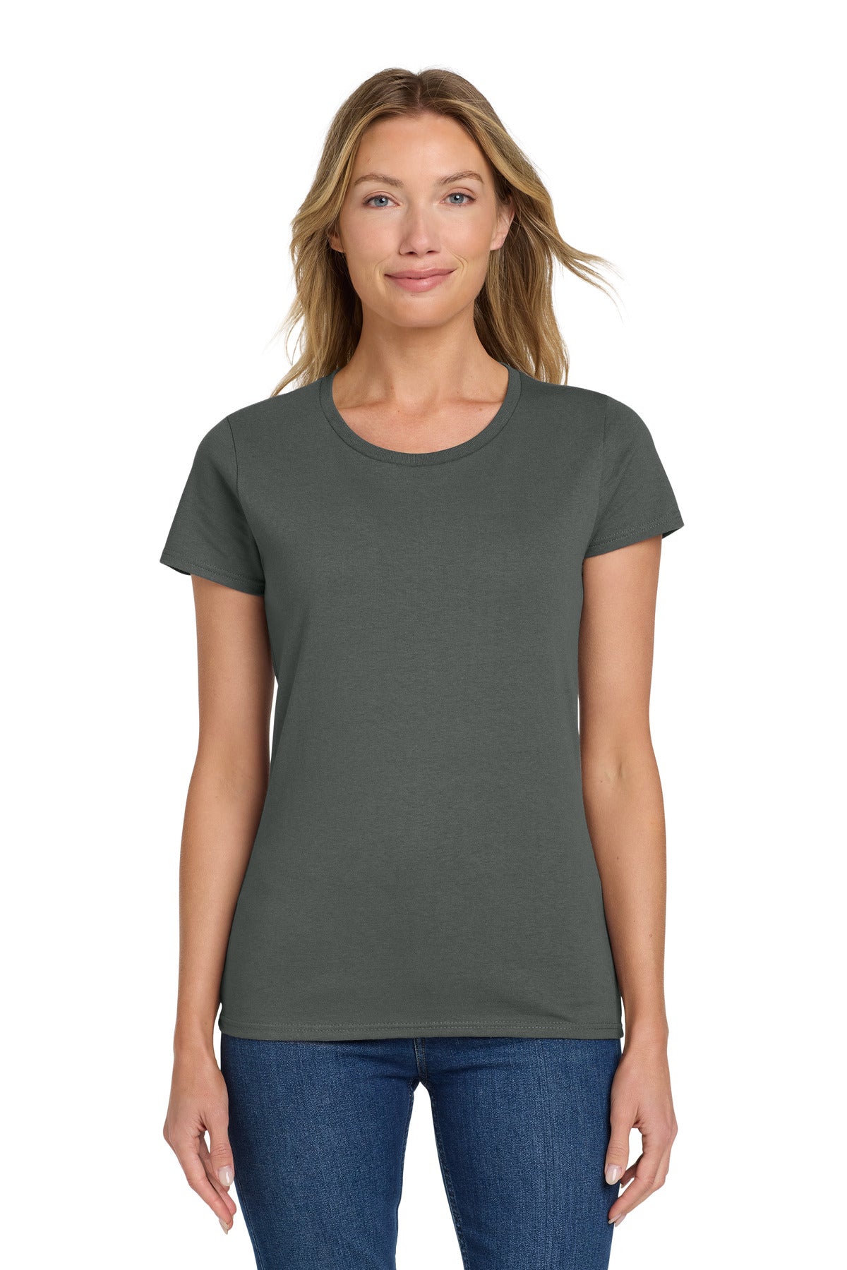 Gildan Women's Heavy Cotton 100% Cotton T-Shirt. 5000L - Charcoal - front