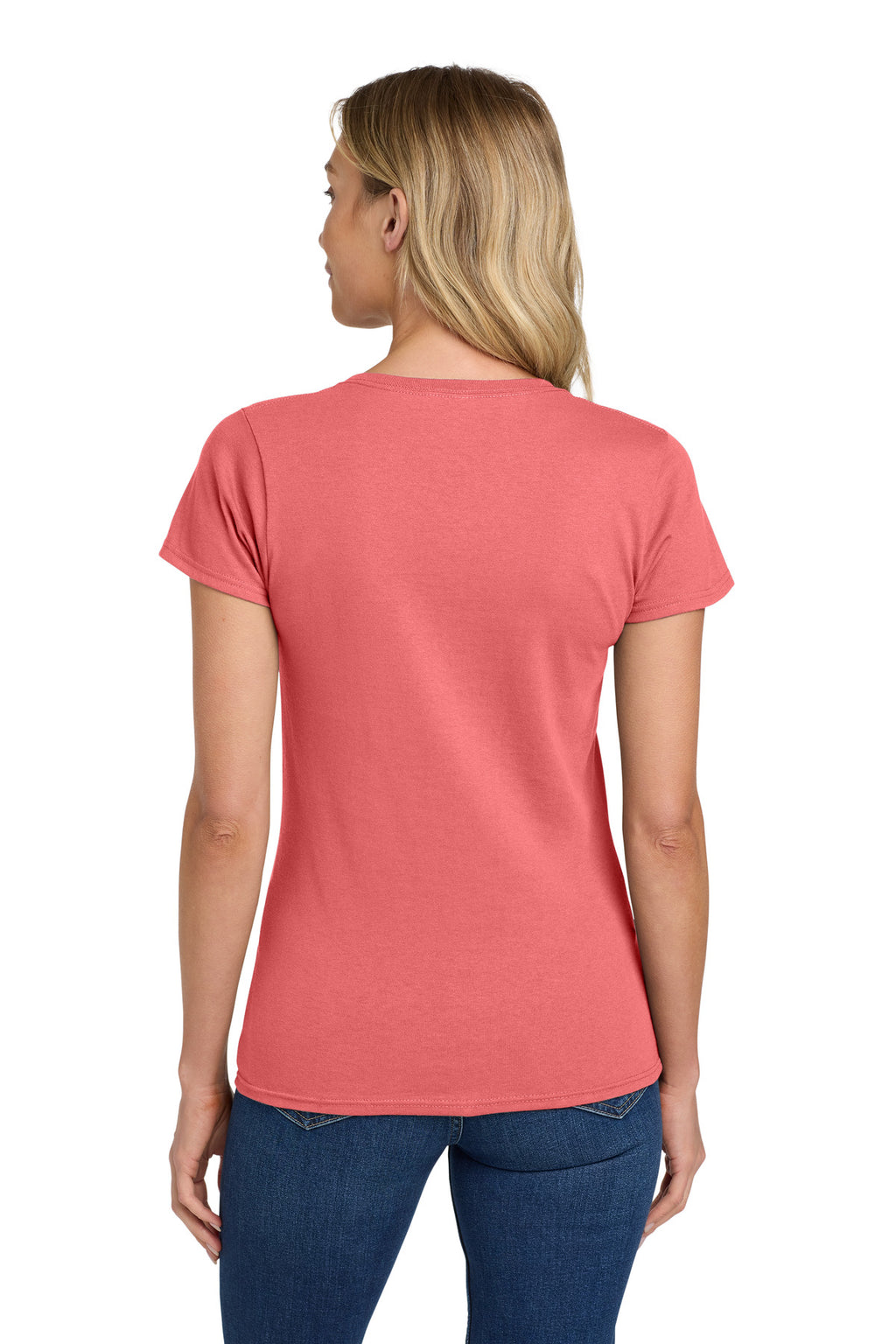 Gildan Women's Heavy Cotton 100% Cotton T-Shirt. 5000L - Coral Silk - back