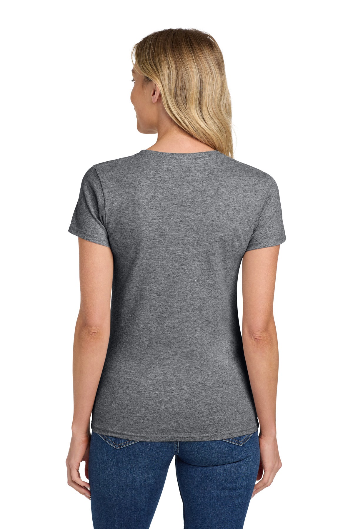 Gildan Women's Heavy Cotton 100% Cotton T-Shirt. 5000L - Graphite Heather - back