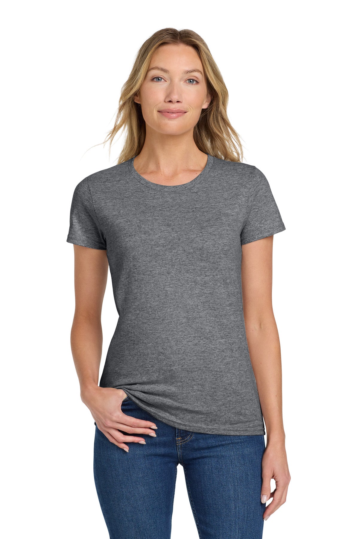 Gildan Women's Heavy Cotton 100% Cotton T-Shirt. 5000L - Graphite Heather - front