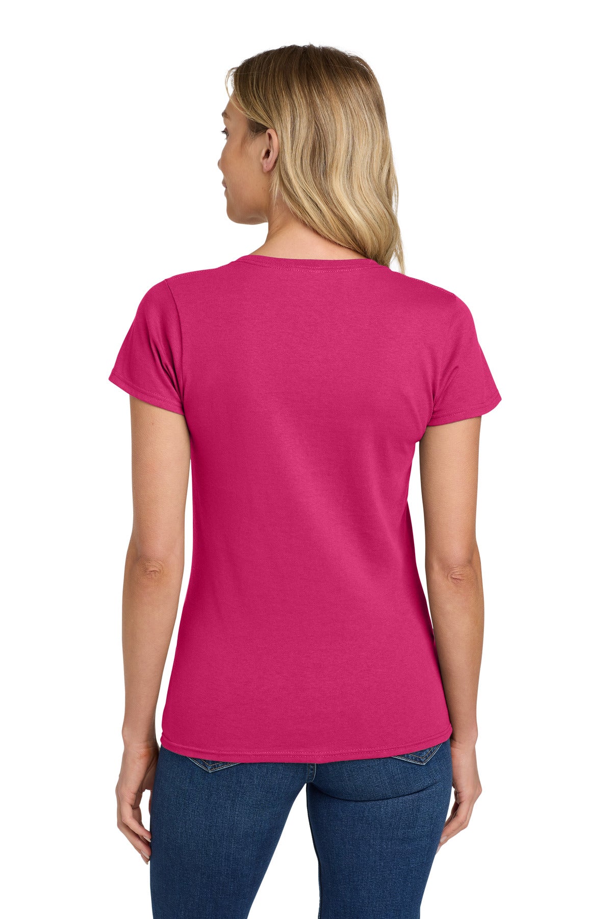 Gildan Women's Heavy Cotton 100% Cotton T-Shirt. 5000L - Heliconia - back