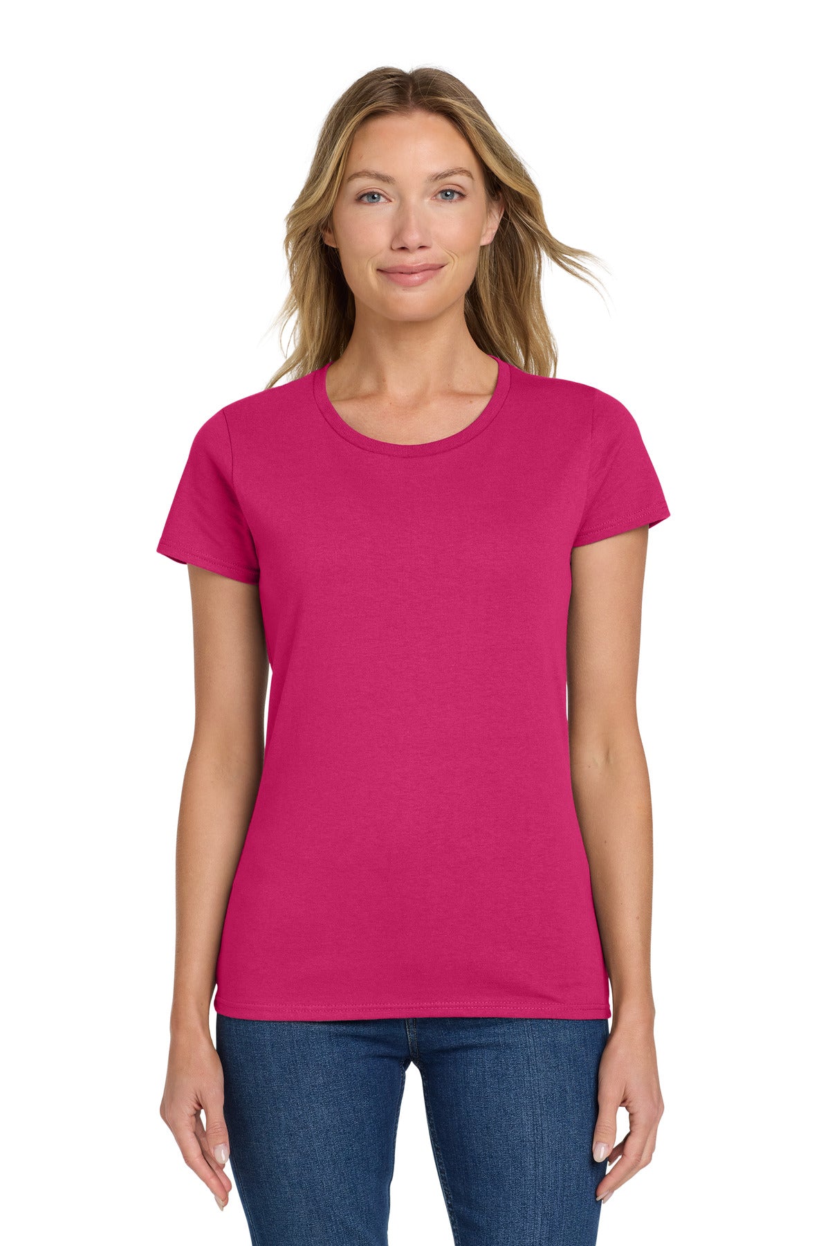Gildan Women's Heavy Cotton 100% Cotton T-Shirt. 5000L - Heliconia - front