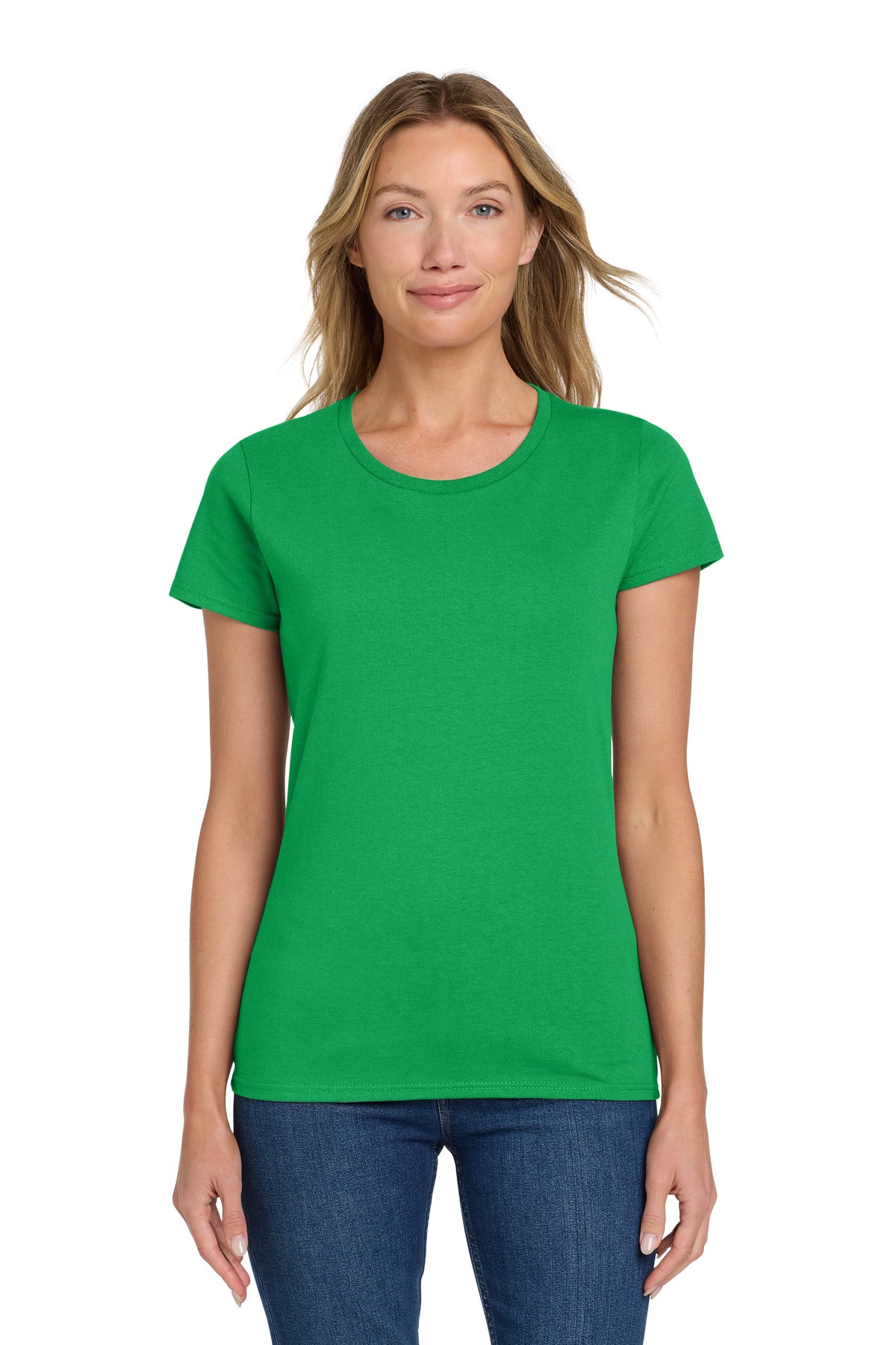 Gildan Women's Heavy Cotton 100% Cotton T-Shirt. 5000L - Irish Green - front