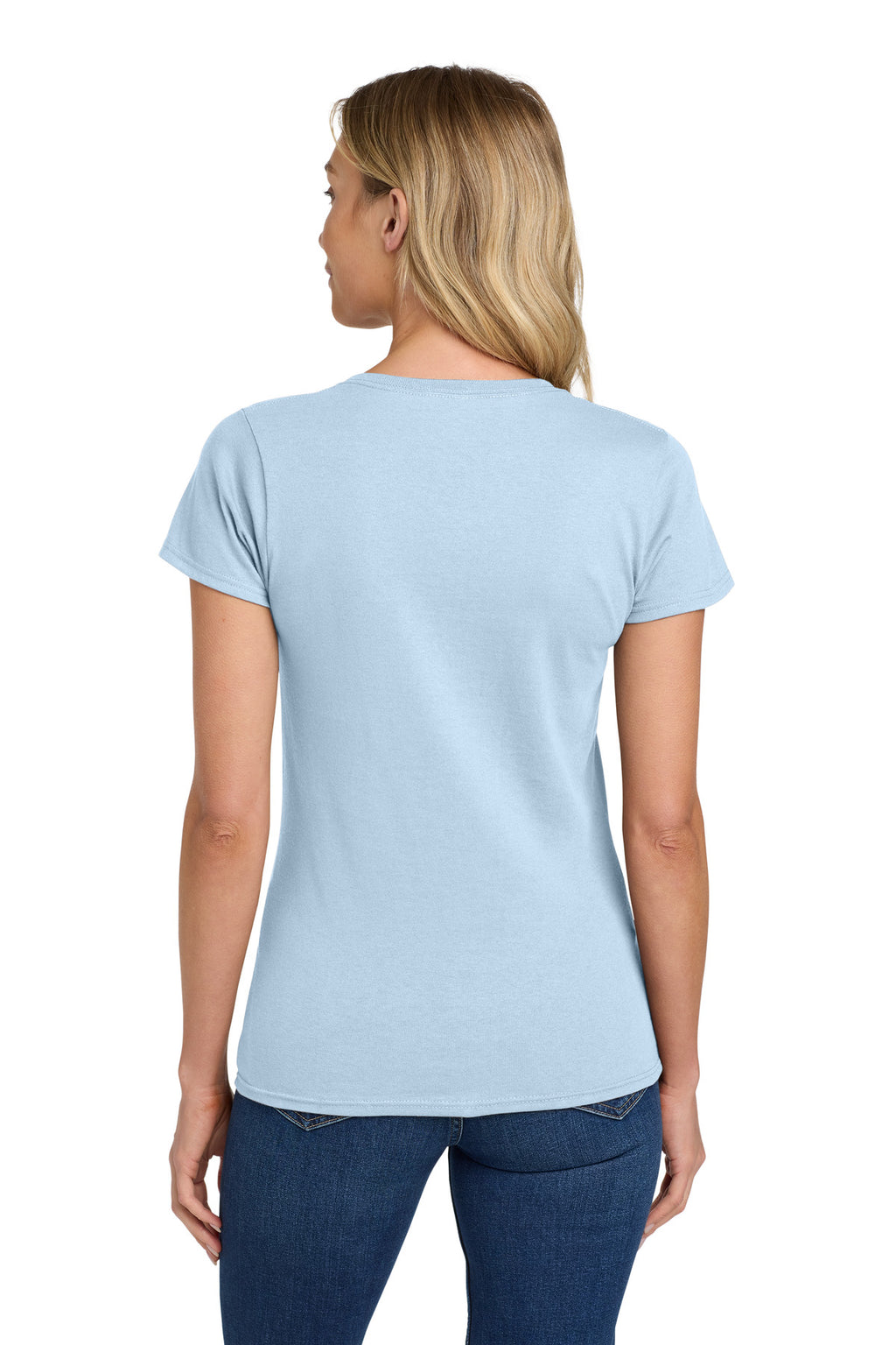 Gildan Women's Heavy Cotton 100% Cotton T-Shirt. 5000L - Light Blue - back
