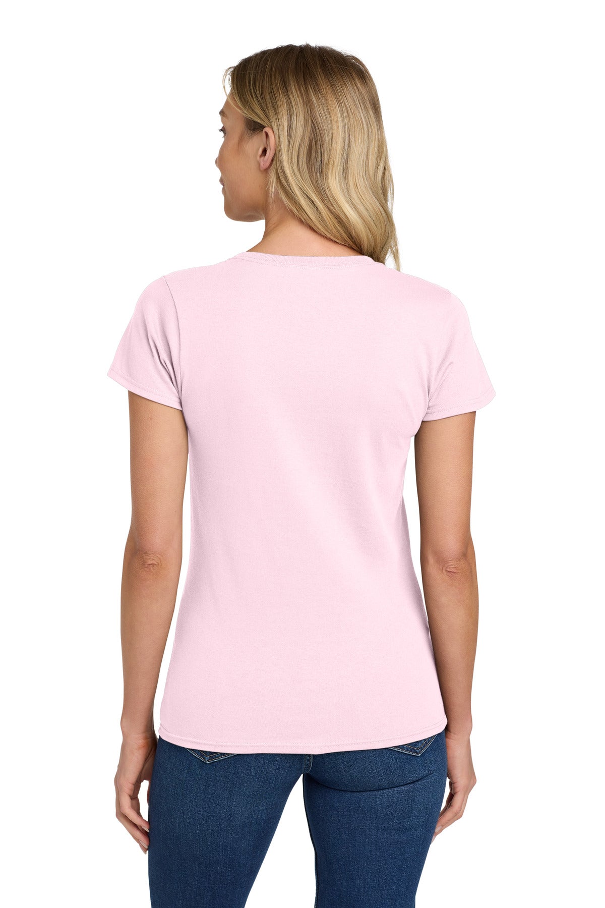 Gildan Women's Heavy Cotton 100% Cotton T-Shirt. 5000L - Light Pink - back