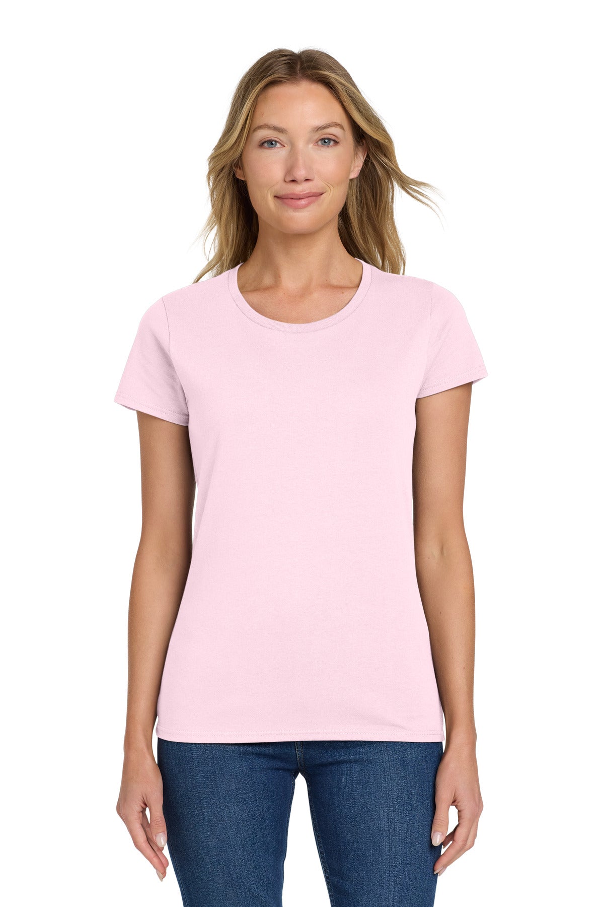 Gildan Women's Heavy Cotton 100% Cotton T-Shirt. 5000L - Light Pink - front