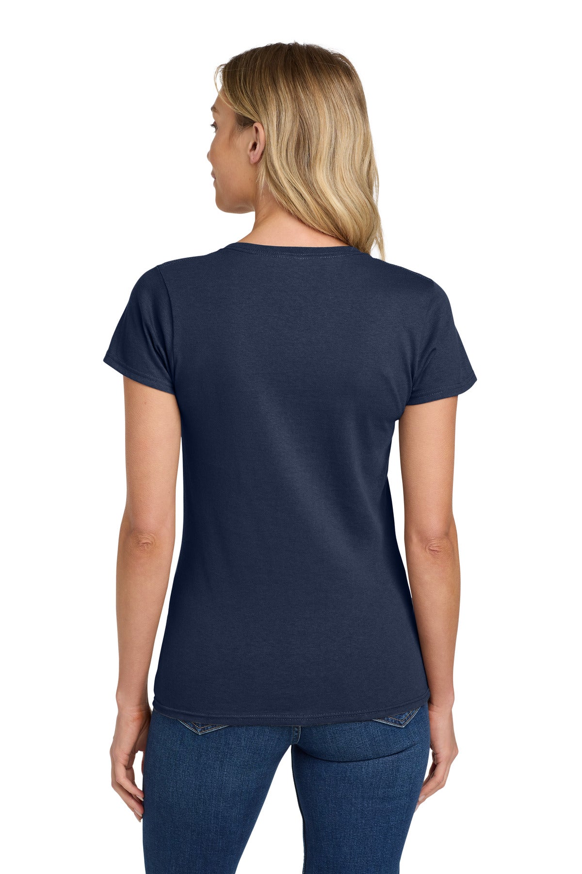 Gildan Women's Heavy Cotton 100% Cotton T-Shirt. 5000L - Navy - back