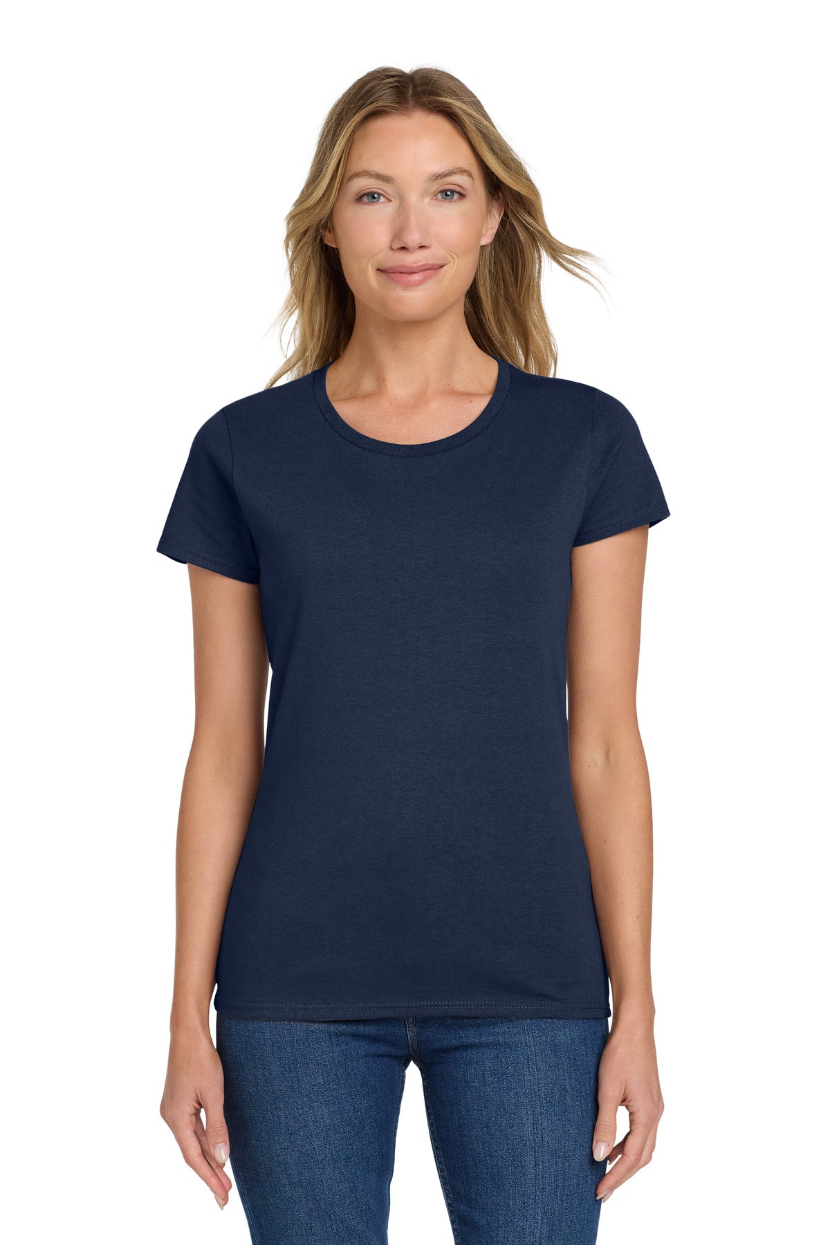 Gildan Women's Heavy Cotton 100% Cotton T-Shirt. 5000L - Navy - front