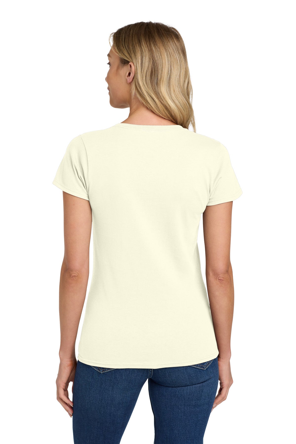 Gildan Women's Heavy Cotton 100% Cotton T-Shirt. 5000L - Off White - back