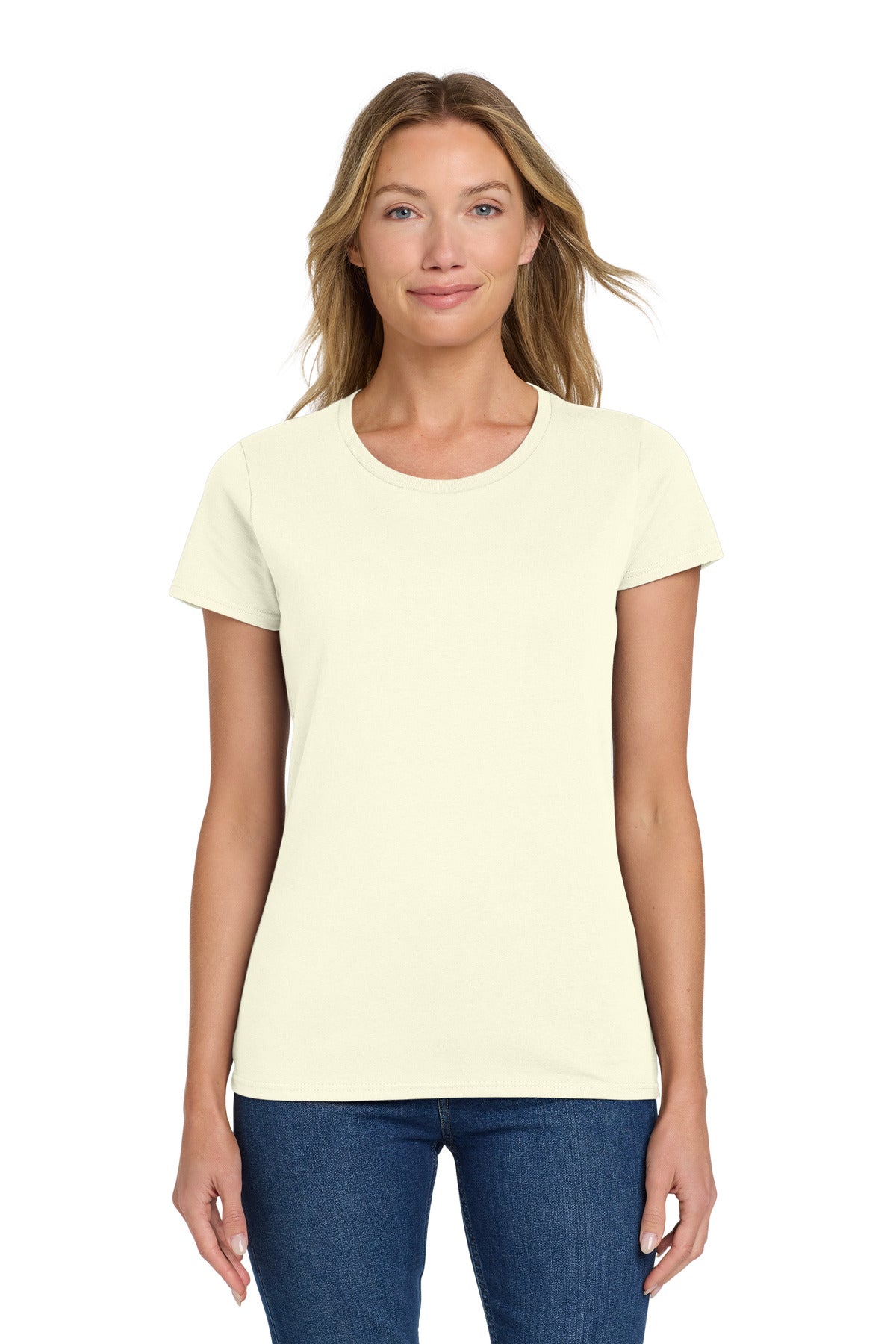 Gildan Women's Heavy Cotton 100% Cotton T-Shirt. 5000L - Off White - front