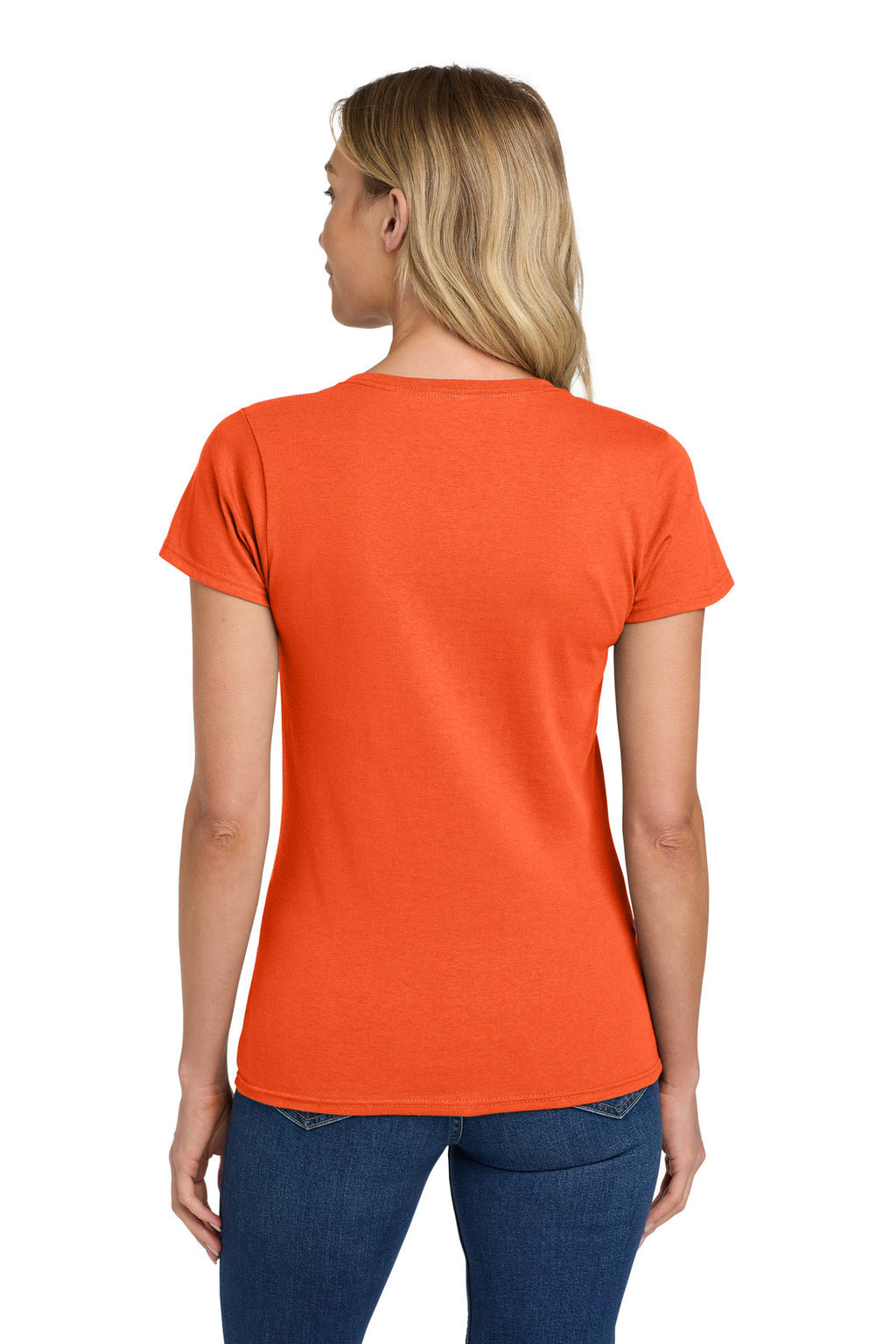 Gildan Women's Heavy Cotton 100% Cotton T-Shirt. 5000L - Orange - back
