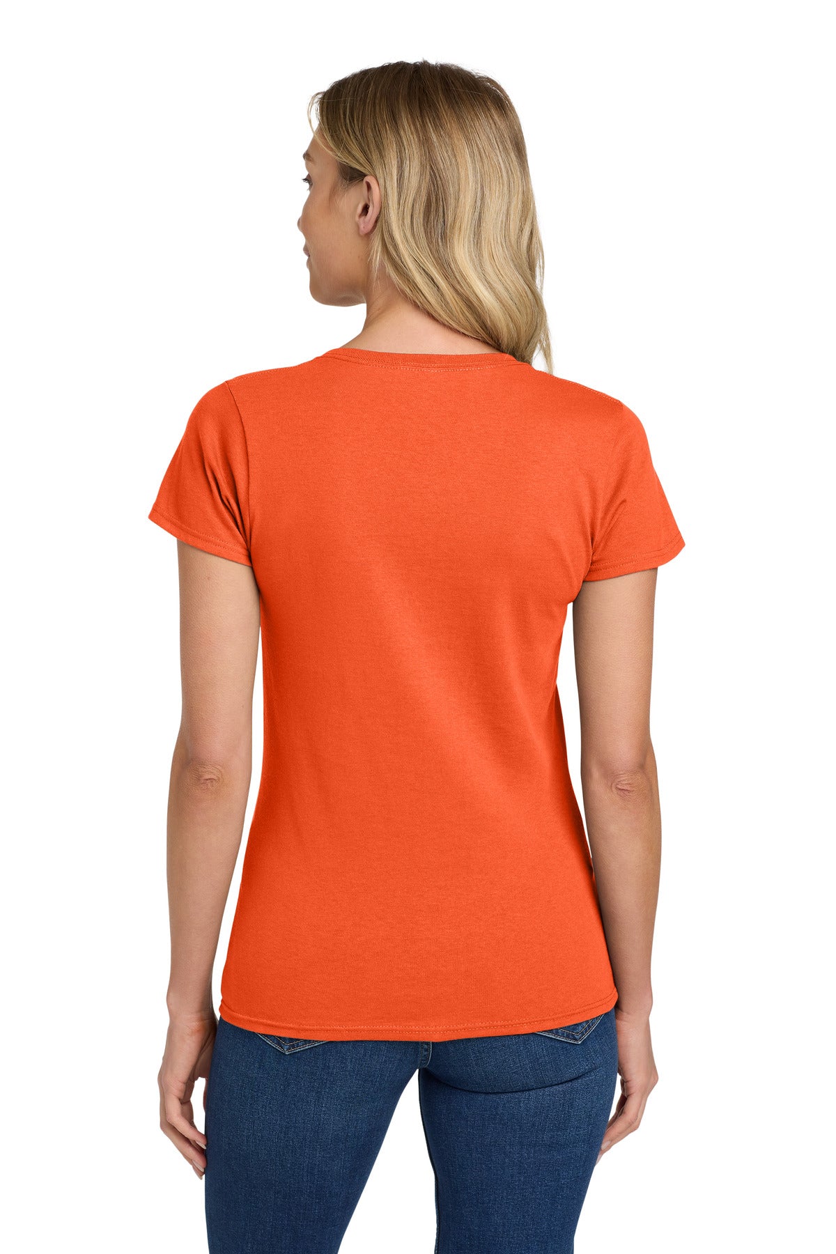 Gildan Women's Heavy Cotton 100% Cotton T-Shirt. 5000L - Orange - back