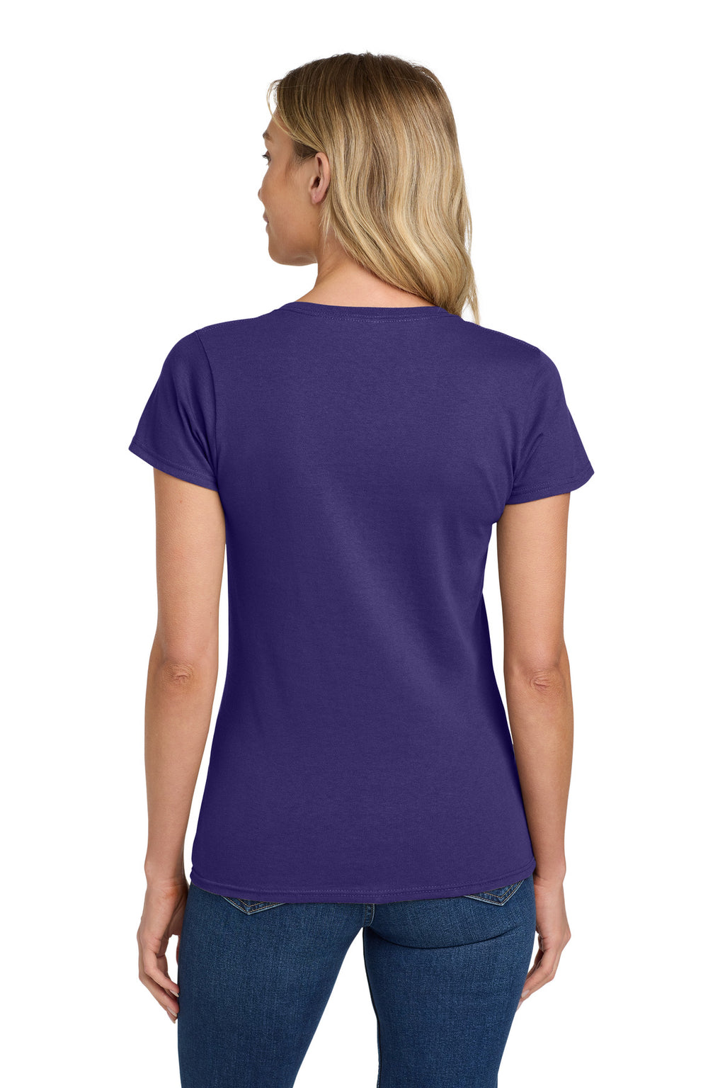 Gildan Women's Heavy Cotton 100% Cotton T-Shirt. 5000L - Purple - back