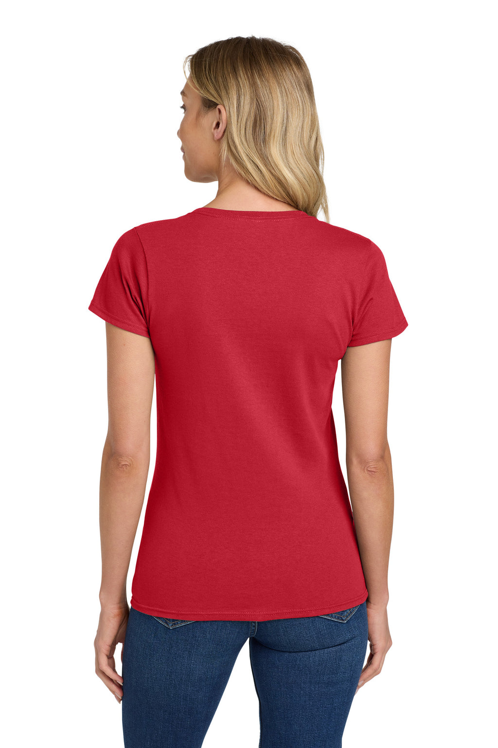 Gildan Women's Heavy Cotton 100% Cotton T-Shirt. 5000L - Red - back
