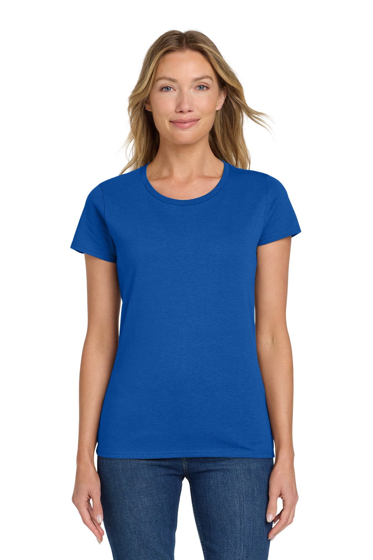 Gildan Women's Heavy Cotton 100% Cotton T-Shirt. 5000L - Royal - front