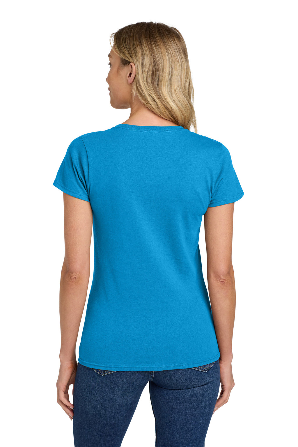 Gildan Women's Heavy Cotton 100% Cotton T-Shirt. 5000L - Sapphire - back