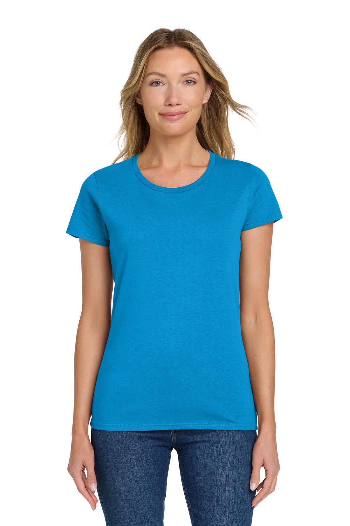 Gildan Women's Heavy Cotton 100% Cotton T-Shirt. 5000L - Sapphire - front